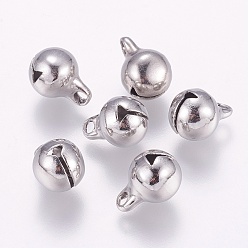 Stainless Steel Color 304 Stainless Steel Bell Charms, Stainless Steel Color, 9x6x6mm, Hole: 1.5mm