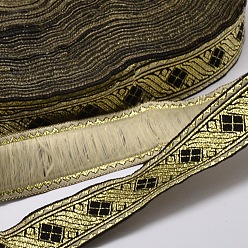 Lemon Chiffon Polyester Ribbons, with Rhombus Pattern, Lemon Chiffon, 1-1/8 inch(28mm), 33yards/roll(30.1752m/roll)