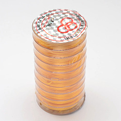 Orange Flat Elastic Crystal String, Elastic Beading Thread, for Stretch Bracelet Making, Orange, 0.8mm, about 10.93 yards(10m)/roll