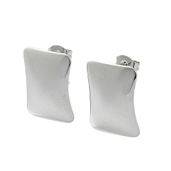 Нержавеющая Сталь Цвет Устойчивые к потускнению 201 серьги-гвоздики из нержавеющей стали, обычный овал, с 304 штифтов из нержавеющей стали, цвет нержавеющей стали, 18x13.5 мм