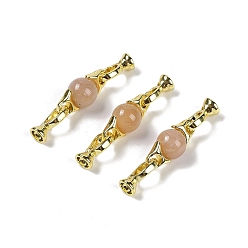 Солнечный Камень Натуральный солнечный камень с латунными застежками-раскладушками, реальный 18 k позолоченный, долговечный, стойки покрытие, круглые, 38 мм