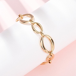 Золотой 304 женские браслеты-цепочки со звеньями из нержавеющей стали, овальные, золотые, 7-1/4 дюйм (18.3 см)