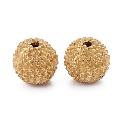 Real 18K Gold Plated Brass Beads, Long-Lasting Plated, Bumpy, Round, Real 18K Gold Plated, 11x10mm, Hole: 1.8mm