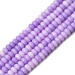 Фиолетовый Треснувшая непрозрачная нить стеклянных бусин, рондель, фиолетовые, 4.5x2.5 мм, отверстие : 0.6 мм, около 142~143 шт / нитка, 14.76'' (37.5 см) ~ 14.96'' (38 см)