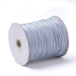 Light Grey Braided Korean Waxed Polyester Cords, Light Grey, 1mm, about 174.97 yards(160m)/roll
