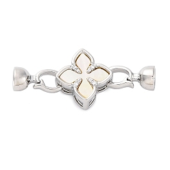 Платина Латунное микропейв, прозрачный кубический цирконий, складные застежки, без кадмия, без никеля и без свинца, с оболочкой, цветок, платина, 39 мм