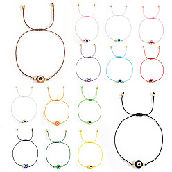 (52) Непрозрачная лаванда 14 шт. 14 цвета плетеные браслеты из смолы и бусин от сглаза в стиле бохо, регулируемые плетеные браслеты из нейлонового шнура для женщин, разноцветные, внутренний диаметр: 11 дюйм (28 см)