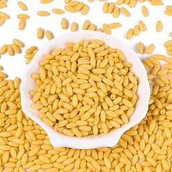 Золотистый Стеклянный бисер непрозрачных цветов, овальные, золотые, 9x4 мм, отверстие : 1.2 мм, Около 1875 шт / фунт