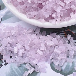 (HTL2564) Шелковый Бледно-лавандовый Миюки половина бусины тила, японский бисер, 2 отверстие, (htl 2564) шелковая бледно-лавандовая, 5x2.3x1.9 мм, Отверстие : 0.8 мм , около 1250 шт / 50 г