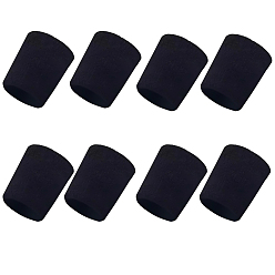 Черный 8шт. полиэстеровые спортивные браслеты, Напульсники, чёрные, 80x80x12 мм, внутренний диаметр: 40 мм
