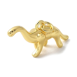 Настоящее золото 18K Латунные подвески, динозавр прелести, с целью перехода в кольце, без свинца и без кадмия, долговечный, реальный 18 k позолоченный, 13x25x5.5 мм, отверстие : 3.5 мм