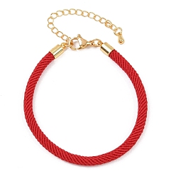 Красный 4.5 изготовление браслета из круглого нейлонового шнура миланского диаметра 202мм, с латунными выводами и 6.85 застежками из лобстера из нержавеющей стали, золотые, долговечный, стойки покрытие, красные, 17.4 дюйм ({2} см)
