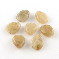 Темный Хаки Акриловые бусины с имитацией драгоценных камней в форме слезы, Темный хаки, 25x19x9 мм, Отверстие : 2 мм , около 180 шт / 500 г