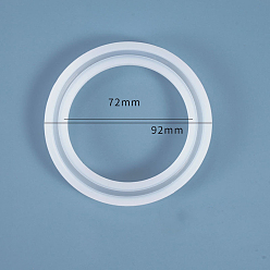 Белый Силиконовые формы для браслетов, формы для литья смолы, для уф-смолы, изготовление изделий из эпоксидной смолы, круглые кольца, белые, 92x12 мм, внутренний диаметр: 72 мм