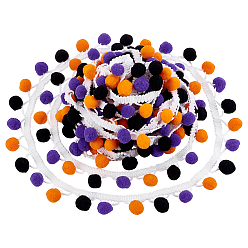 Разноцветный 8.3м полиэстеровая разноцветная бахрома из помпонов, обложка pom pom, кружевная лента, красочный, 1 дюйм (25 мм), около 7.66 ярдов (7 м) / комплект