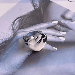 Сердце Кольца из смолы для женщин, живопись тушью, сердце, внутренний диаметр: 17 мм