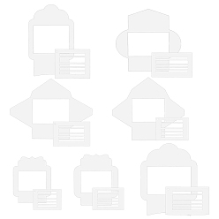 Прозрачный 7шт. акриловых трафаретов, для изготовления конвертов, прозрачные, 117x101x3 мм