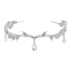 Платина Резинки для волос со стразами в форме капли, аксессуары для волос для женщин девушка, платина, 165x175x27 мм