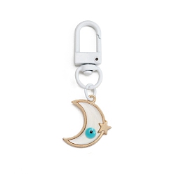 Moon Alloy Enamel Pendant Decorations, Moon, 57x21mm