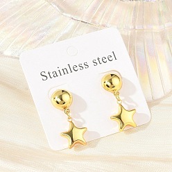 Золотой Звезда 304 из нержавеющей стали мотаться серьги стержня, золотые, 29x13 мм