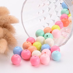 Mixed Color Solid Chunky Bubblegum Acrylic Ball Beads, Round, Mixed Color, 14mm, Hole: 2mm, about 310pcs/500g