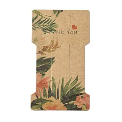 Цветок Открытки с заколками для волос из крафт-бумаги, карты-держатели бантов для волос, аксессуары для волос, цветок, 11.5x6.6x0.03 см, отверстие : 24.5x8.5 мм