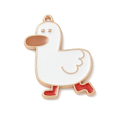 Утка Подвески из эмали и сплава, золотой свет, без кадмия и без свинца, утка, 33x24x2 мм, отверстие : 1.5 мм