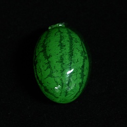 Арбуз Украшения для кукольного домика из светящейся смолы, реквизит, имитация фруктов, светится в темноте, арбуз, 17.5x26.5x16 мм