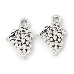 Античное Серебро Сплавочные подвески тибетского стиля, винограды, без кадмия и без свинца, античное серебро, 18x12.5x3 мм, отверстие : 2 мм