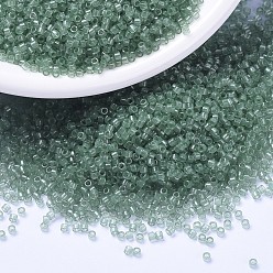 (DB1415) Прозрачный Светло-зеленый Мох Бусины miyuki delica, цилиндр, японский бисер, 11/0, (дБ 1415) прозрачный светло-зеленый мох, 1.3x1.6 мм, отверстия: 0.8 мм, около 10000 шт / мешок, 50 г / мешок