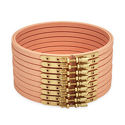 Персиковый Слойка Пяльцы для вышивки крестом из бука, аксессуар для швейных инструментов из латуни, круглые, розовые, 320 мм