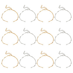 (52) Непрозрачная лаванда 12 шт. 2 цвета 304 изготовление браслета-цепочки из нержавеющей стали, с карабин-лобстерами , разноцветные, 6-1/4 дюйм (16 см), 6 шт / цвет