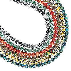 Couleur Mélangete 6brins 6 couleurs brins de perles de malachite synthétiques, teint, ronde, couleur mixte, 8mm, Trou: 1mm, Environ 46 pcs/chapelet, 14.76 pouce (37.5 cm), 1 brin / couleur