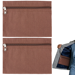 Terre De Sienne Pochettes cadeaux en tissu à fermeture éclair pour bijoux, avec des trouvailles en plastique et en alliage, rectangle, Sienna, 16x21.5x0.3 cm