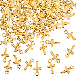 Золотой 100 подвески из сплава шт., крестик, золотые, 15.5x8.5x1 мм, отверстие : 1.5 мм