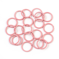Pink Iron Jump Rings, Open Jump Rings, Pink, 18 Gauge, 10x1mm, Inner Diameter: 8mm