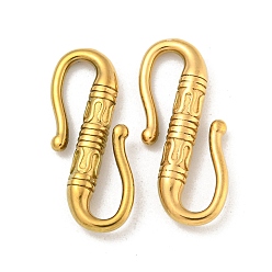 Настоящее золото 18K Ионное покрытие (IP) 304 S-образные застежки из нержавеющей стали, двойной карабин, реальный 18 k позолоченный, 22.5x9.5x3 мм, отверстие : 9x3.5 мм