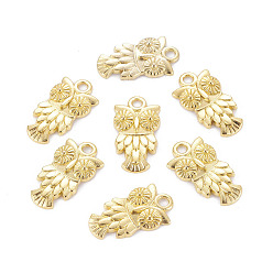 Golden Tibetan Style Alloy Pendants, Halloween, Cadmium Free & Lead Free, Owl, Golden Color, Size: about 20mm long, 11mm wide, 3mm thick, hole: 2mm