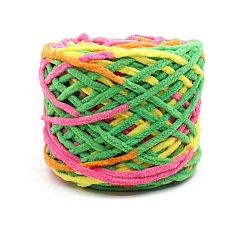 Зеленый лайм Мягкая полиэфирная пряжа для вязания крючком, толстая пряжа для шарфа, пакет, изготовление подушек, сегмент окрашенный, зеленый лайм, 7 мм