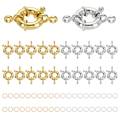 Золотой & Серебряный 20 шт. 2 цвета стойка покрытие латунь пружинные застежки, с 20шт 2цветами открытые соединительные кольца, золотой и серебряный, 13x5 мм, отверстие : 2 мм