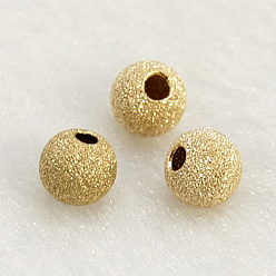 Real Gold Filled Yellow Gold Filled Textured Beads, 1/20 14K Gold Filled, Cadmium Free & Nickel Free & Lead Free, Round, 5mm, Hole: 1mm