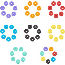 Gemischte Farbe Silikonperlen, DIY Armband machen, Donut, Gemischte Farbe, 5x2 mm, Bohrung: 1 mm