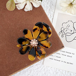 Перу Заколки для волос в форме когтей из ацетата целлюлозы, аксессуары для волос со стразами для женщин и девочек, цветок, Перу, 38 мм