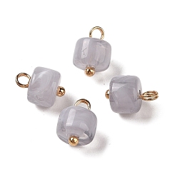 Розово-Коричневый Акриловые подвески, с медными петлями, колонка, розово-коричневый, 12.5x8.5 мм, отверстие : 2.5 мм