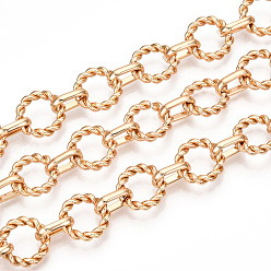 Light Gold Железные цепи с круглыми звеньями, несварные, с катушкой, золотой свет, 12.5x2.5 мм, около 32.81 футов (10 м) / рулон