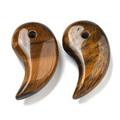 Тигровый глаз Природных тигровый глаз подвески, прелести магатама, 34x19x10 мм, отверстие : 3 мм