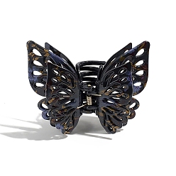 Полуночно-синий Акриловые заколки для волос на когтях, трехслойная полая бабочка, темно-синий, 75x95 мм