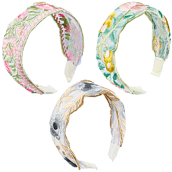 (52) Непрозрачная лаванда 3шт. 3 цветные резинки для волос из полиэстера, цветок, аксессуары для волос для женщин и девочек, разноцветные, 140x110x47 мм, 1 шт / цвет