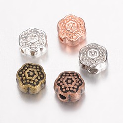 Mixed Color Alloy Beads, Flower, Mixed Color, 5.5x4mm, Hole: 1mm