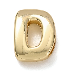 Letter D Латунные бусины, долговечный, стойки покрытие, без свинца и без кадмия, реальный 18 k позолоченный, Буква D, 21.5x16x7 мм, отверстие : 18x4 мм